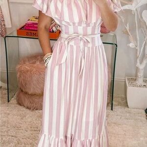 Buddy Love Pink and White Striped Dress